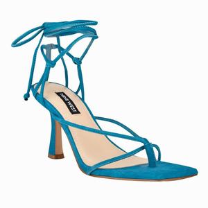 Nine West Yarin Ankle Wrap Heeled Sandals - Green - Ireland (FA4238519)